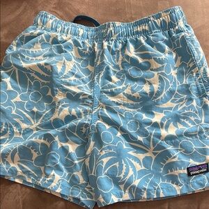 EUC Patagonia Light Blue and White Bathing suit. Kids size large